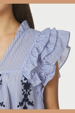 Neo Noir Nnjayla Stripe Embroidery Top 168997 | T-Shirts & Toppar