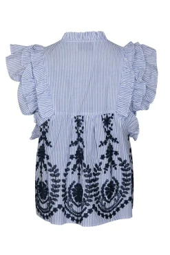 Neo Noir Nnjayla Stripe Embroidery Top 168997 | T-Shirts & Toppar
