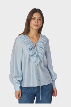Neo Noir Nnkatarina Crepe Ruffle Blouse 166497 | Blusar & Skjortor