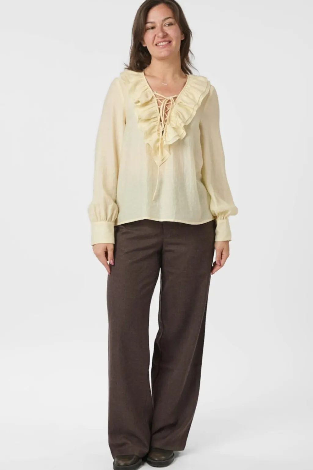 Nnkatarina Crepe Ruffle Blouse 166497