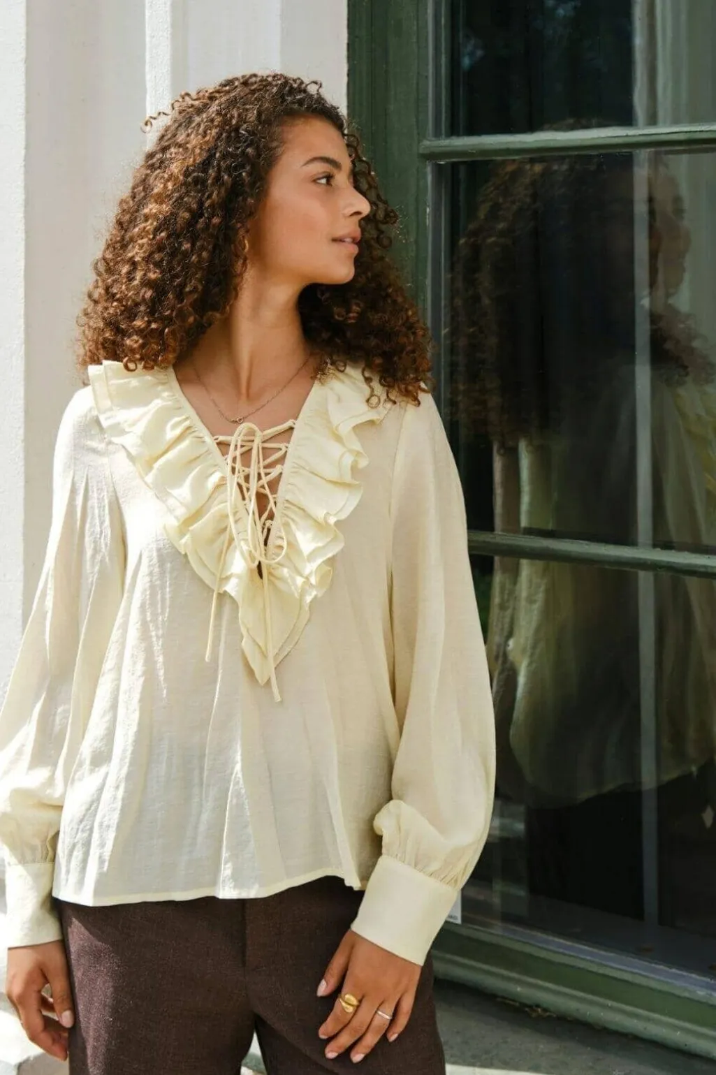 Nnkatarina Crepe Ruffle Blouse 166497