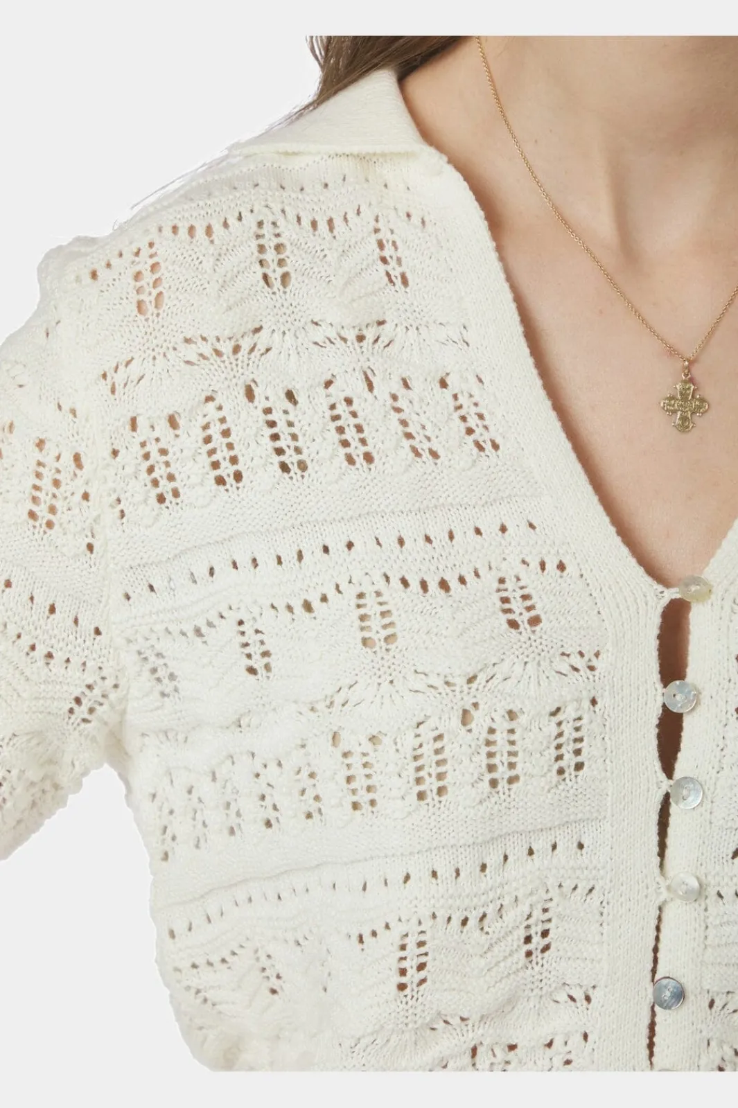 Neo Noir Nnmarisini Stitch Polo Knit Top 165940 | Sticka