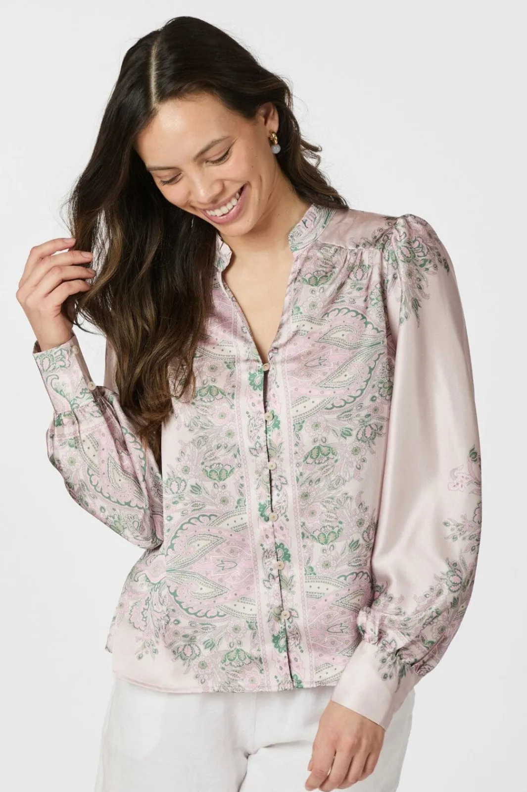 Neo Noir Nnmassima Paisley Border Blouse 160960 | Blusar & Skjortor