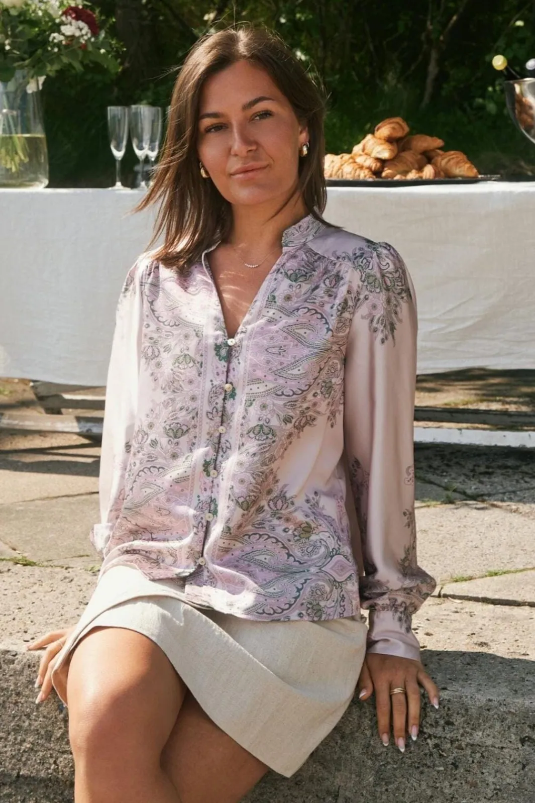 Neo Noir Nnmassima Paisley Border Blouse 160960 | Blusar & Skjortor
