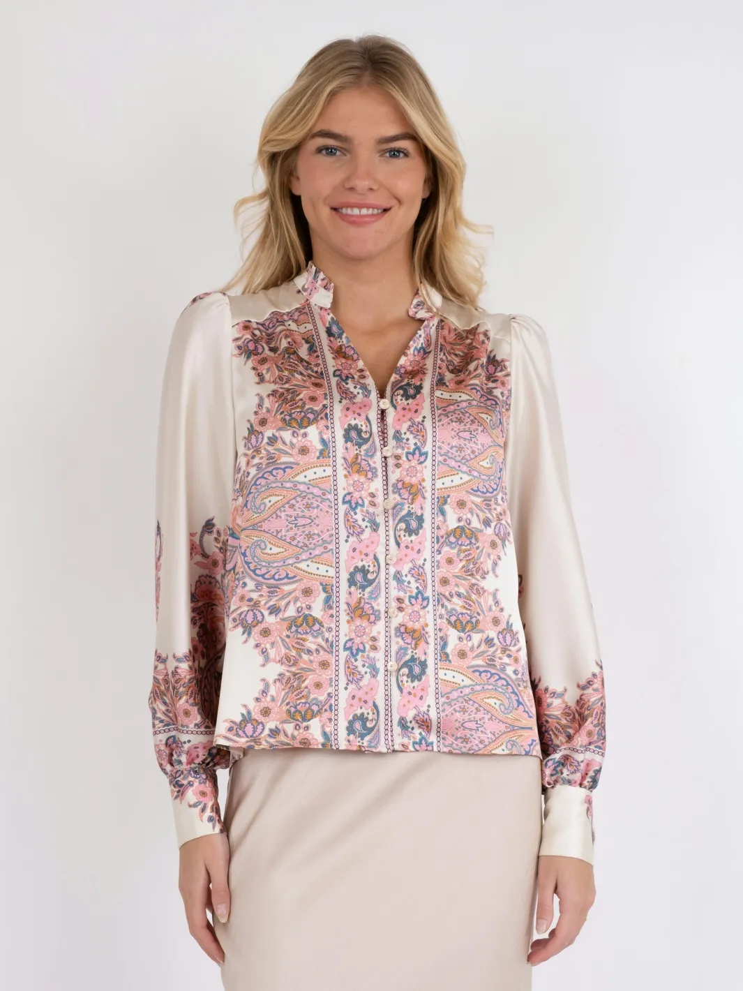 Neo Noir Nnmassima Paisley Border Blouse | Blusar & Skjortor