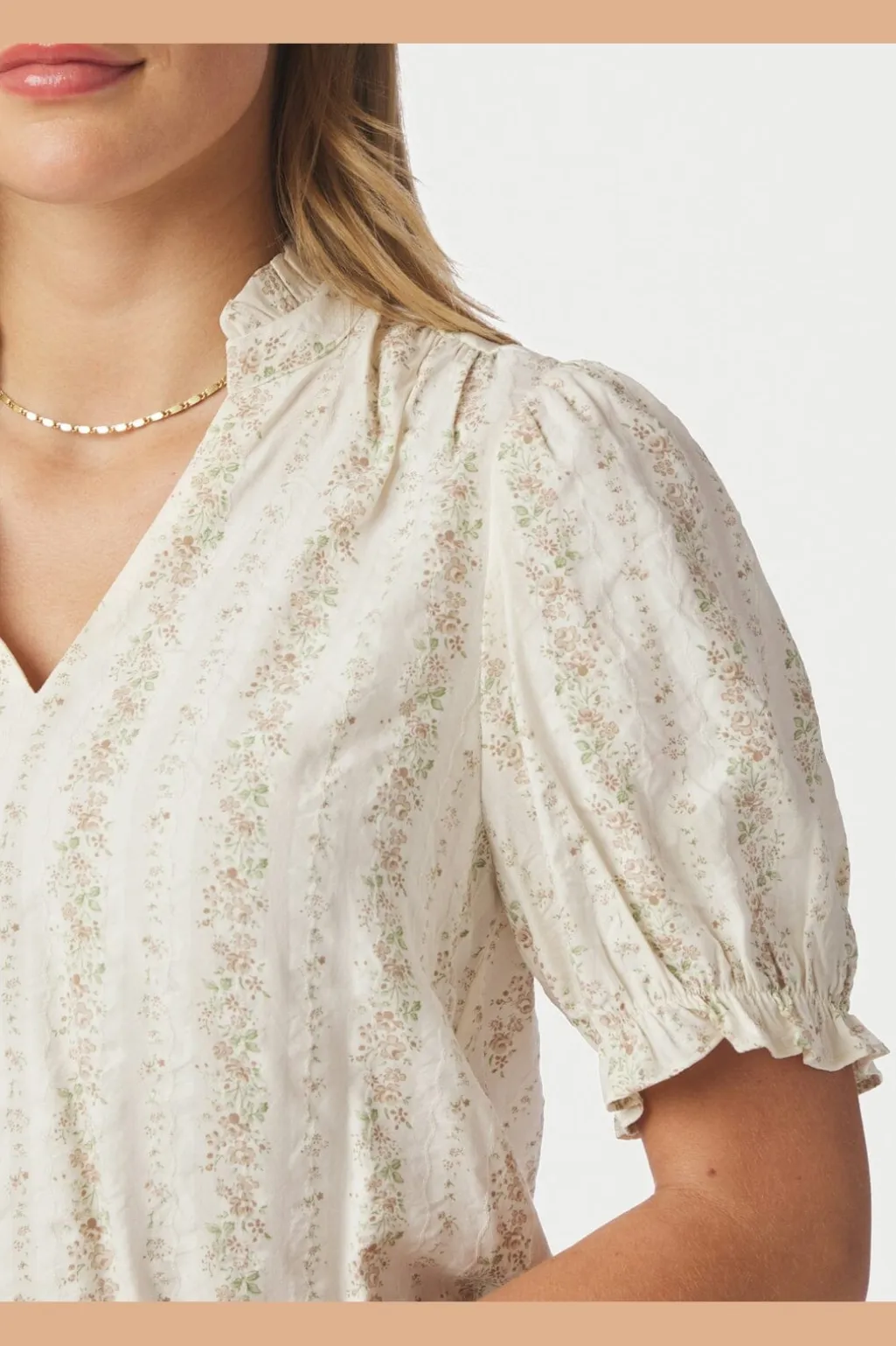 Nnodesa Floral Stripe Blouse 168816