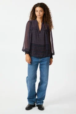 Neo Noir Nnrhia Border Pattern Blouse 163994 | Blusar & Skjortor