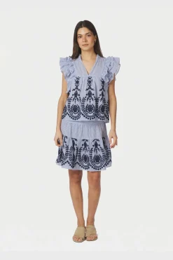 Nntarrow Stripe Embroidery Skirt 168998