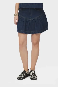 Neo Noir Nntripa Denim Frill Skirt 165971 | Set|Kjolar