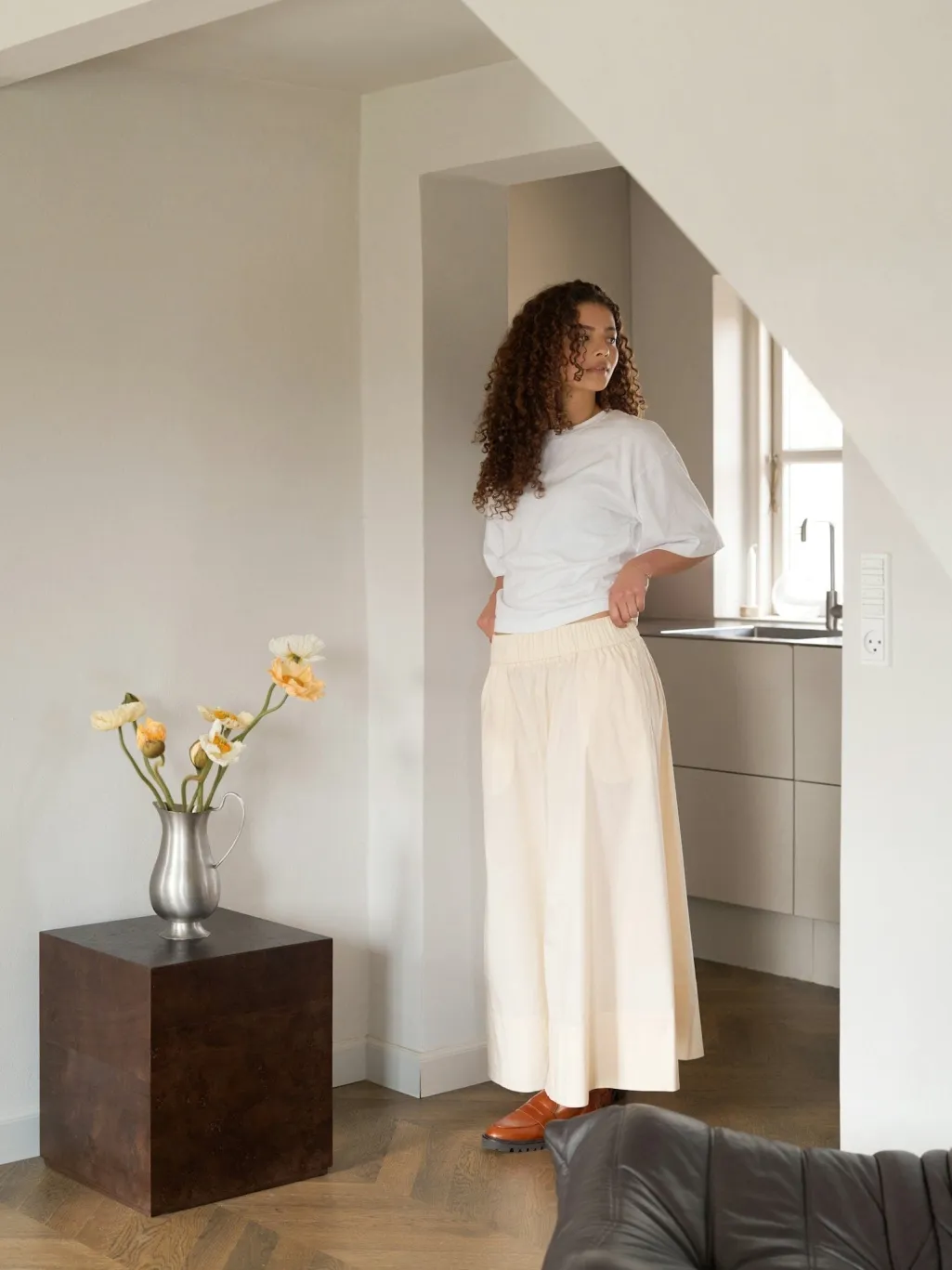 Nnyara Long Poplin Skirt 163076