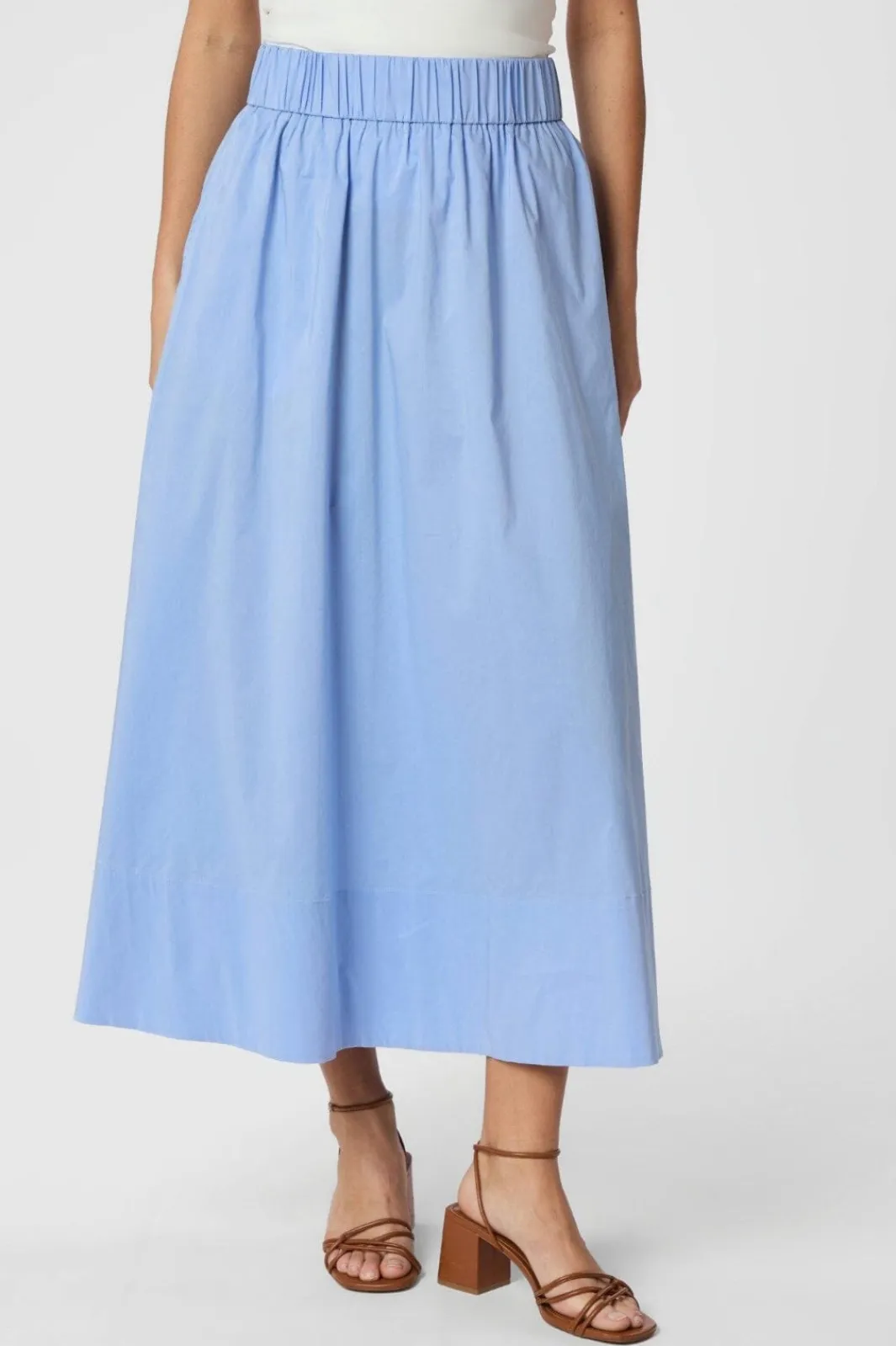 Neo Noir Nnyara Long Poplin Skirt 163076 | Kjolar