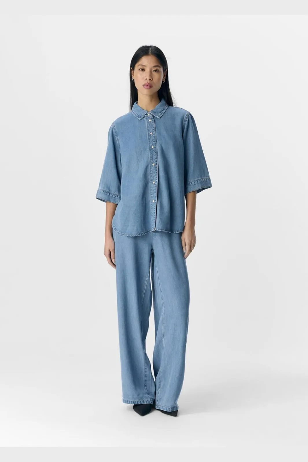 Object Objfrae 2/4 Re Deni Top | Blusar & Skjortor