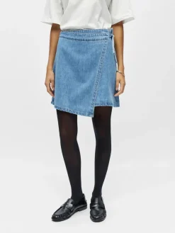 Object Objrosie Denim Short Wrap Skirt | Kjolar