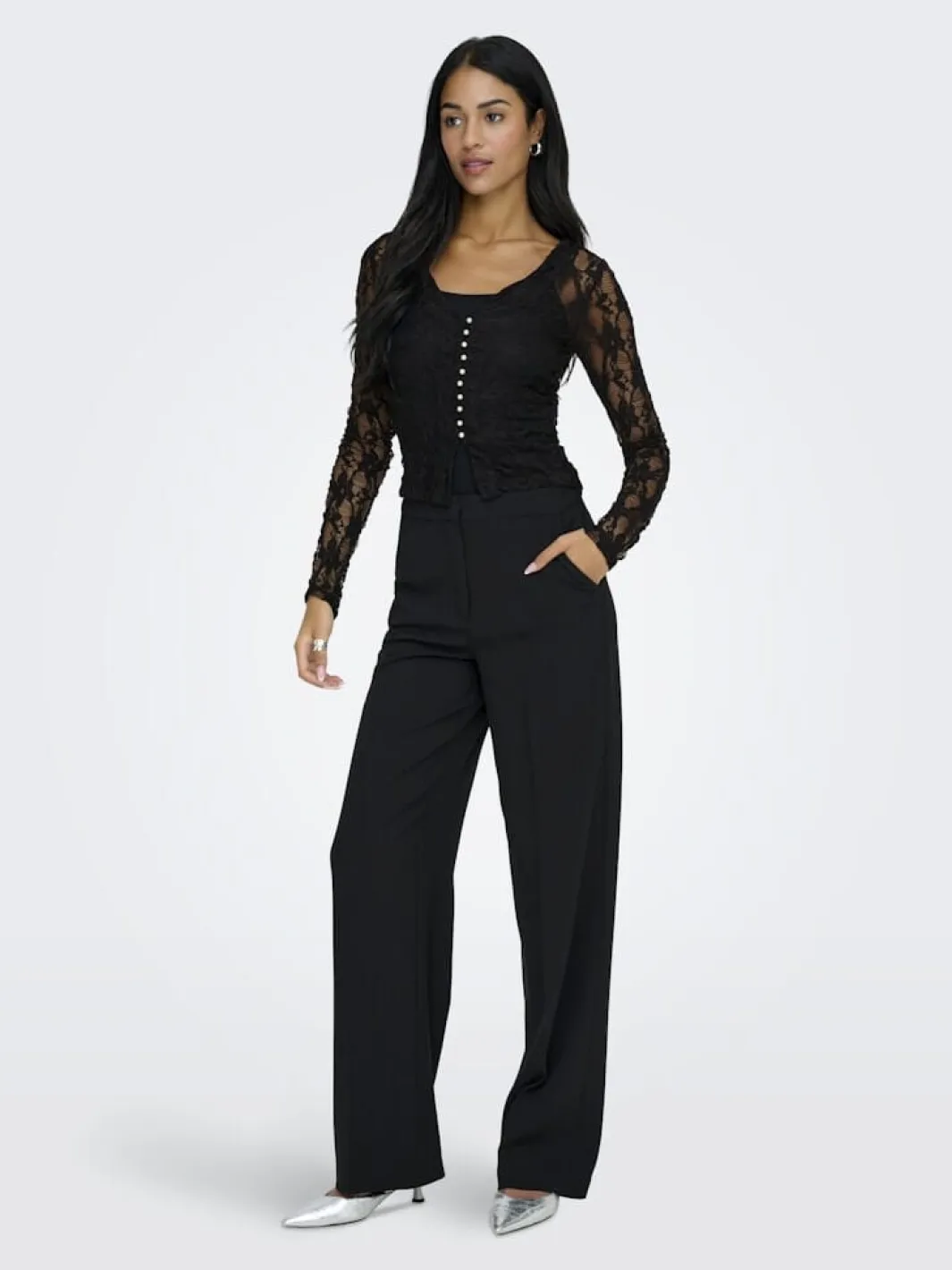 Only Onaba / V-Neck ace Top | Blusar & Skjortor