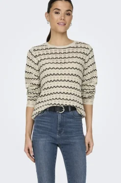 Only Onaa tructure O-Neck Knt | Sticka