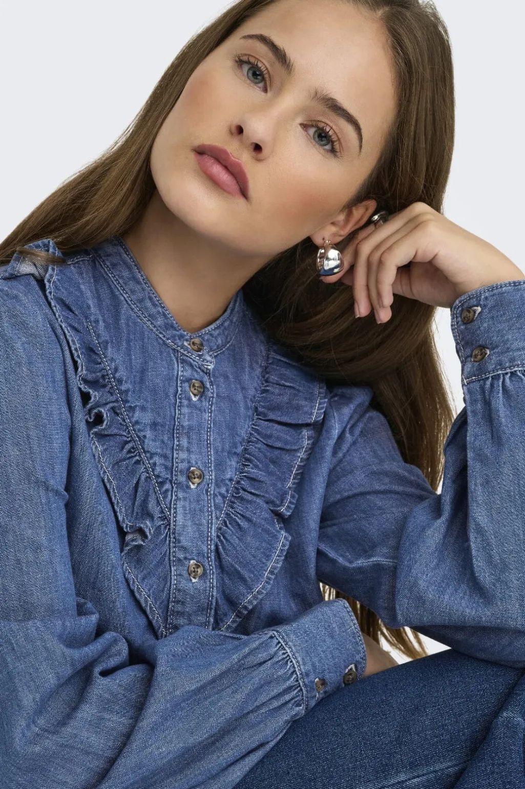 Onldasha-Sevigny L/S Frill Shirt Akm