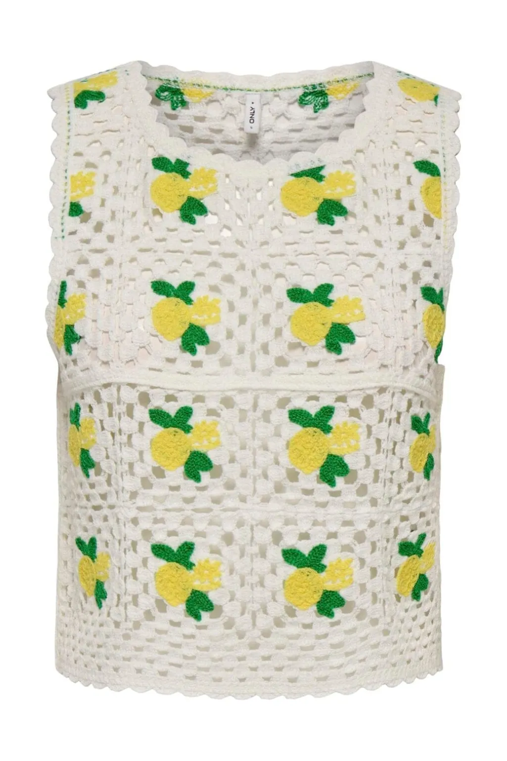 Onlemma Sl O-Neck Crochet Top Knt