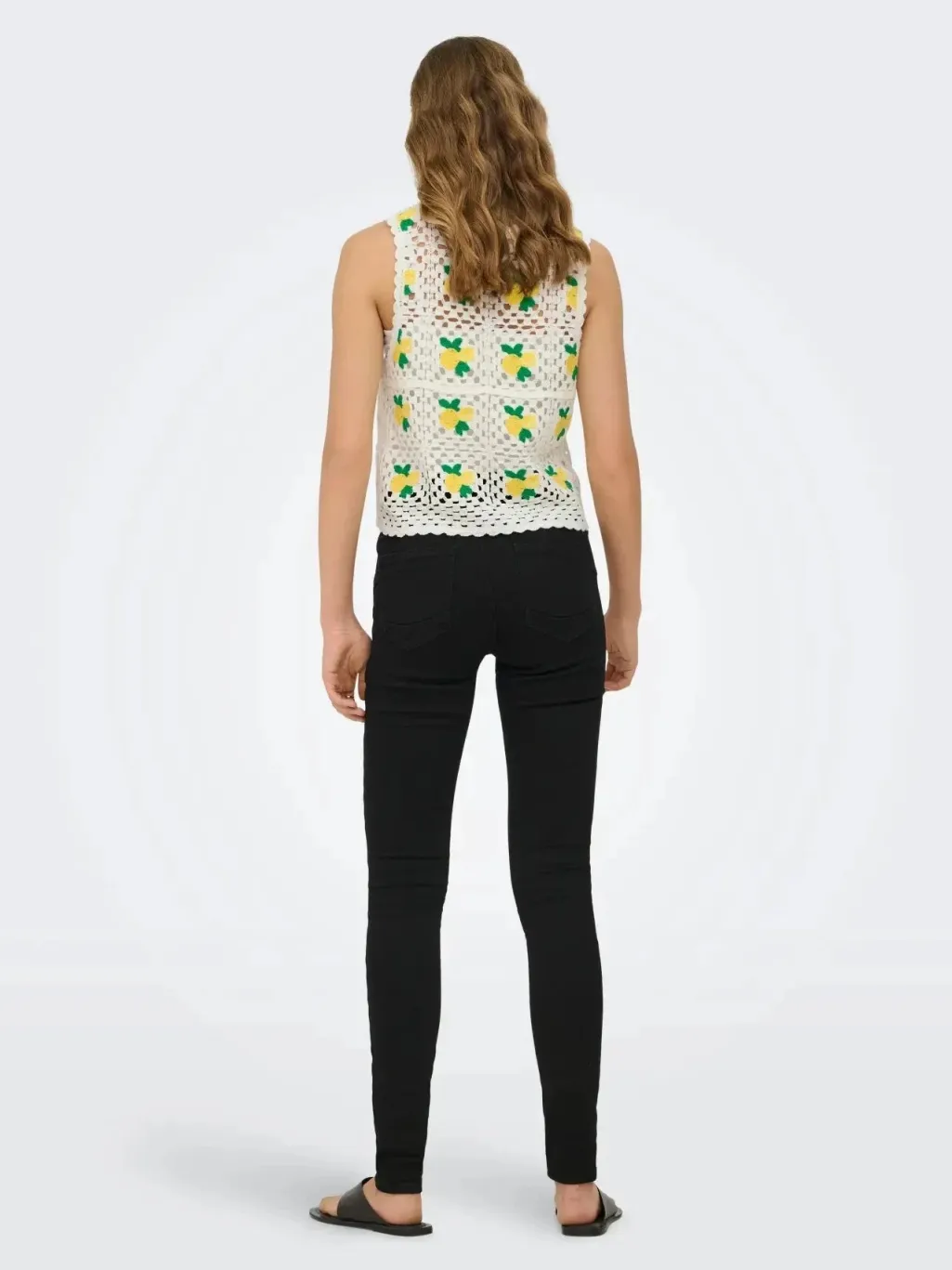 Onlemma Sl O-Neck Crochet Top Knt