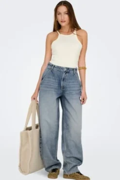 Only Onlgia Mid Loose Baggy Dot413 | Jeans, Leggings & Byxor