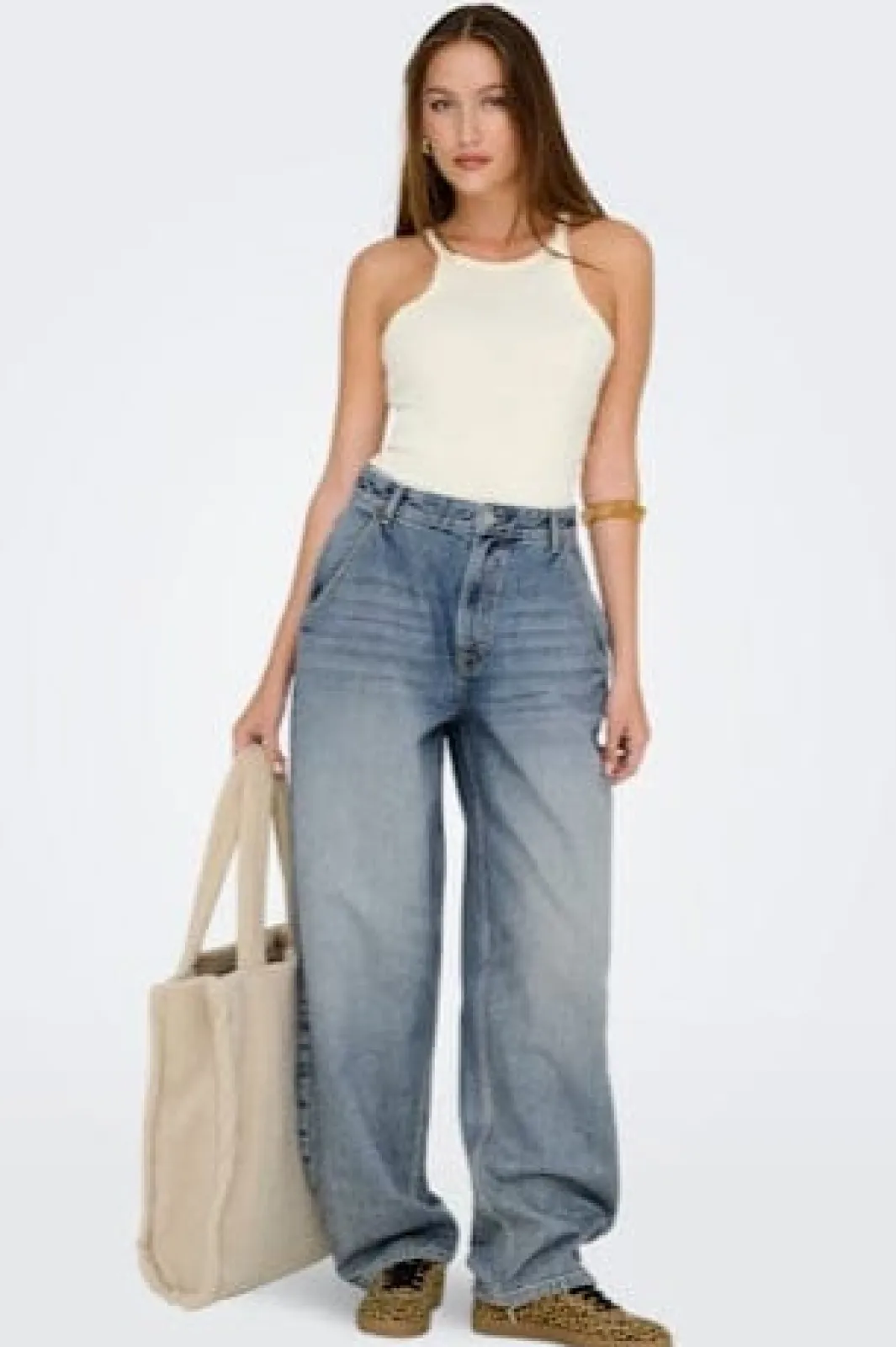 Only Onlgia Mid Loose Baggy Dot413 | Jeans, Leggings & Byxor