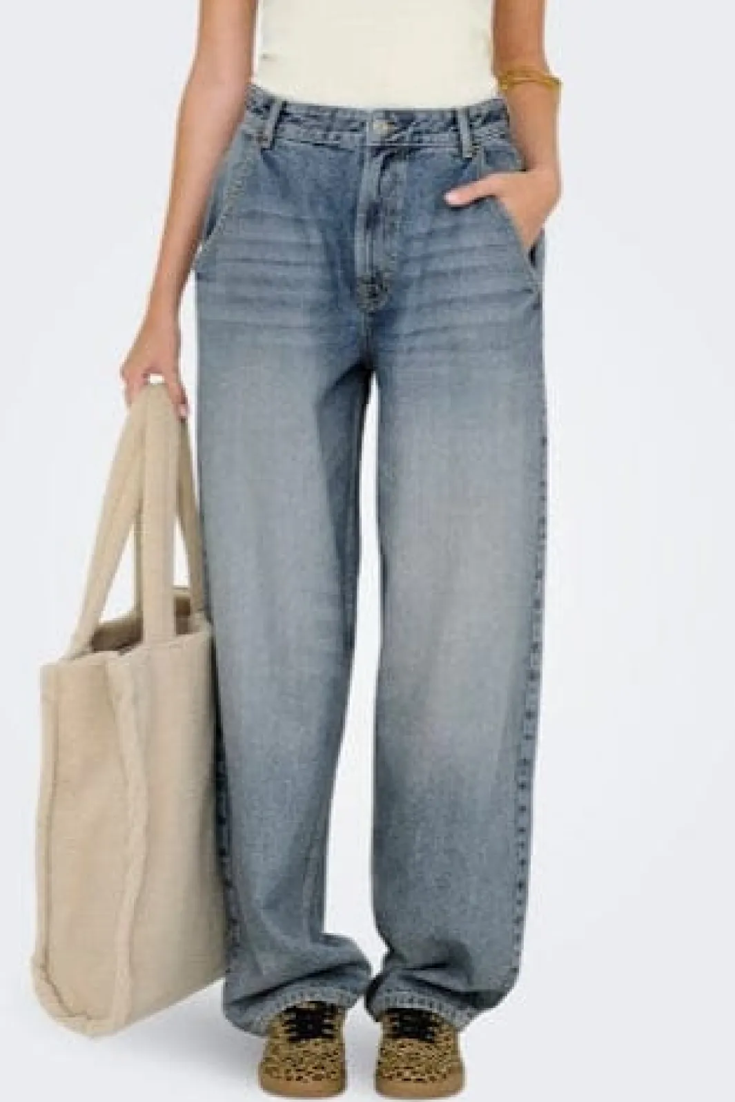 Only Onlgia Mid Loose Baggy Dot413 | Jeans, Leggings & Byxor