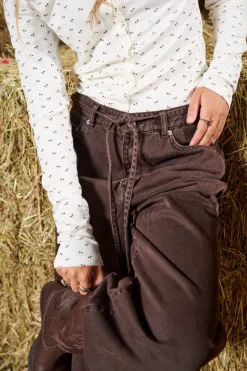 Only Onlgianna Straight Brown Dot | Jeans, Leggings & Byxor
