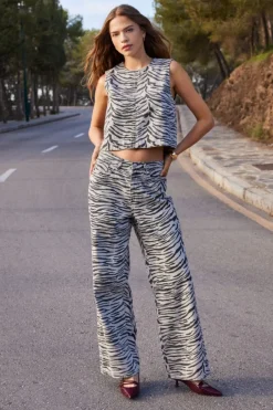 Only Onlhope Zebra Wide Sik | Jeans, Leggings & Byxor