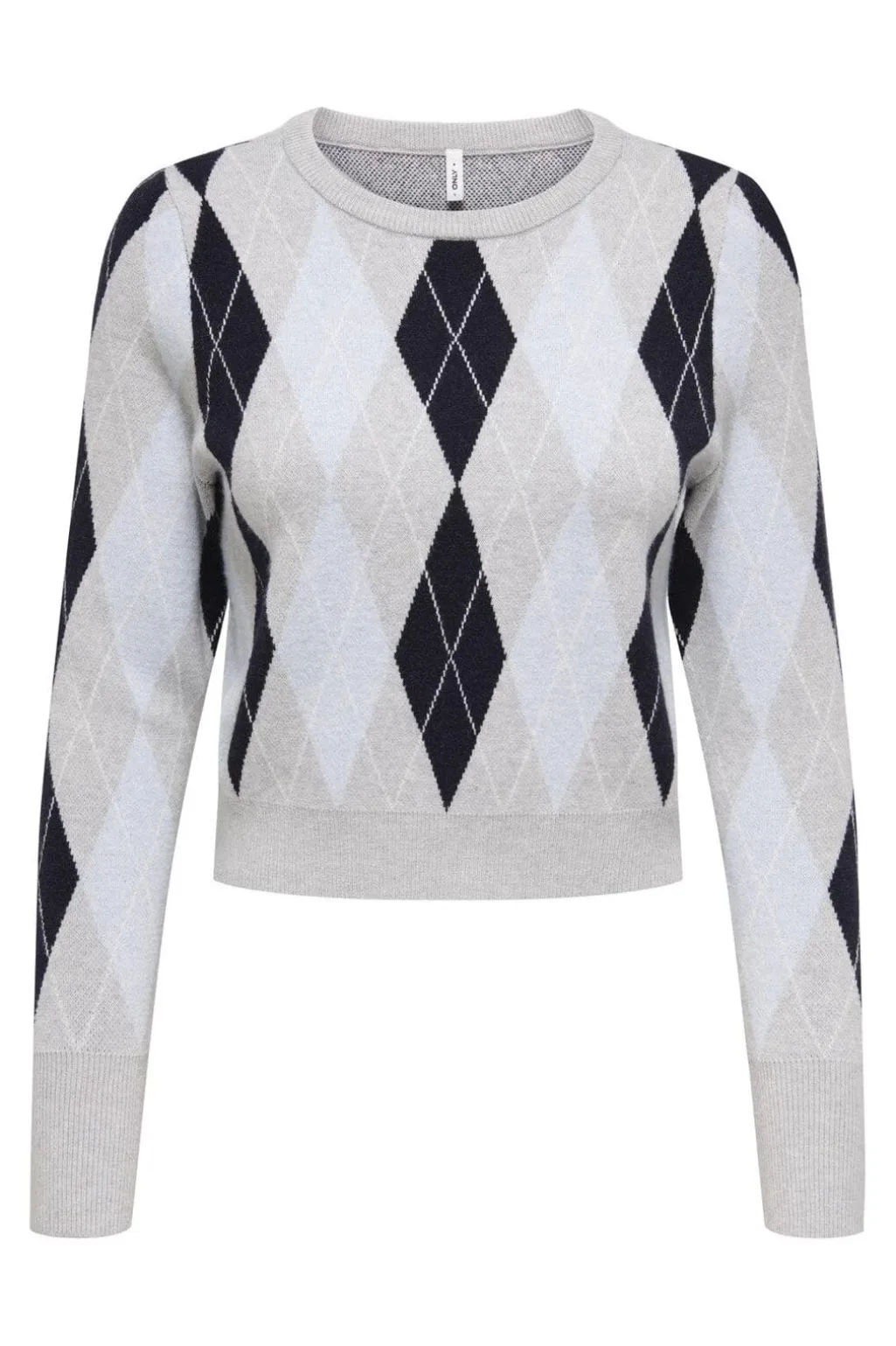 Onlibi Ls Check O-Neck Cc Knt