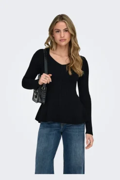 Only Onibi V-Neck Rib Pepu Cc Knt | Sticka