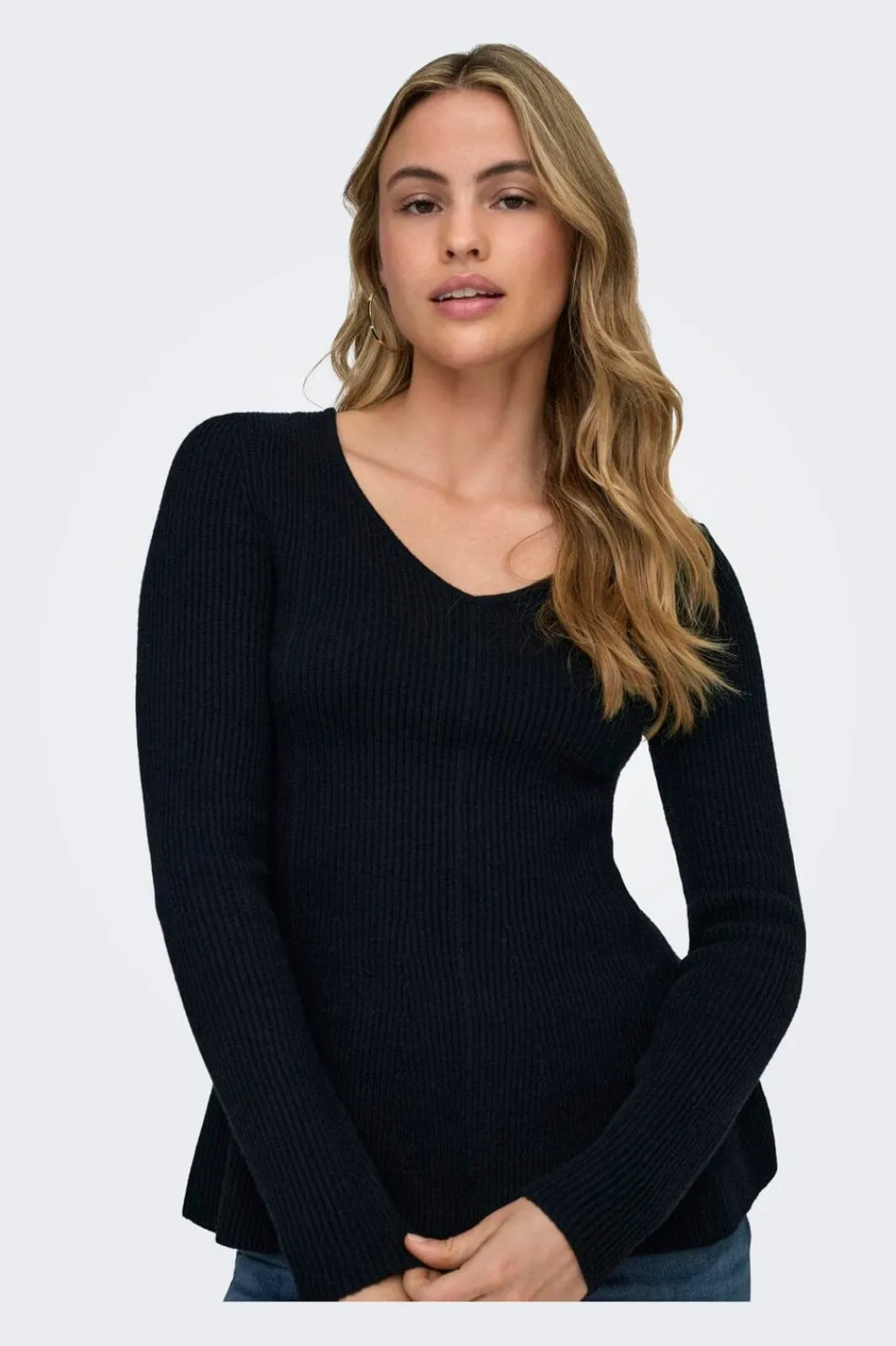 Only Onibi V-Neck Rib Pepu Cc Knt | Sticka