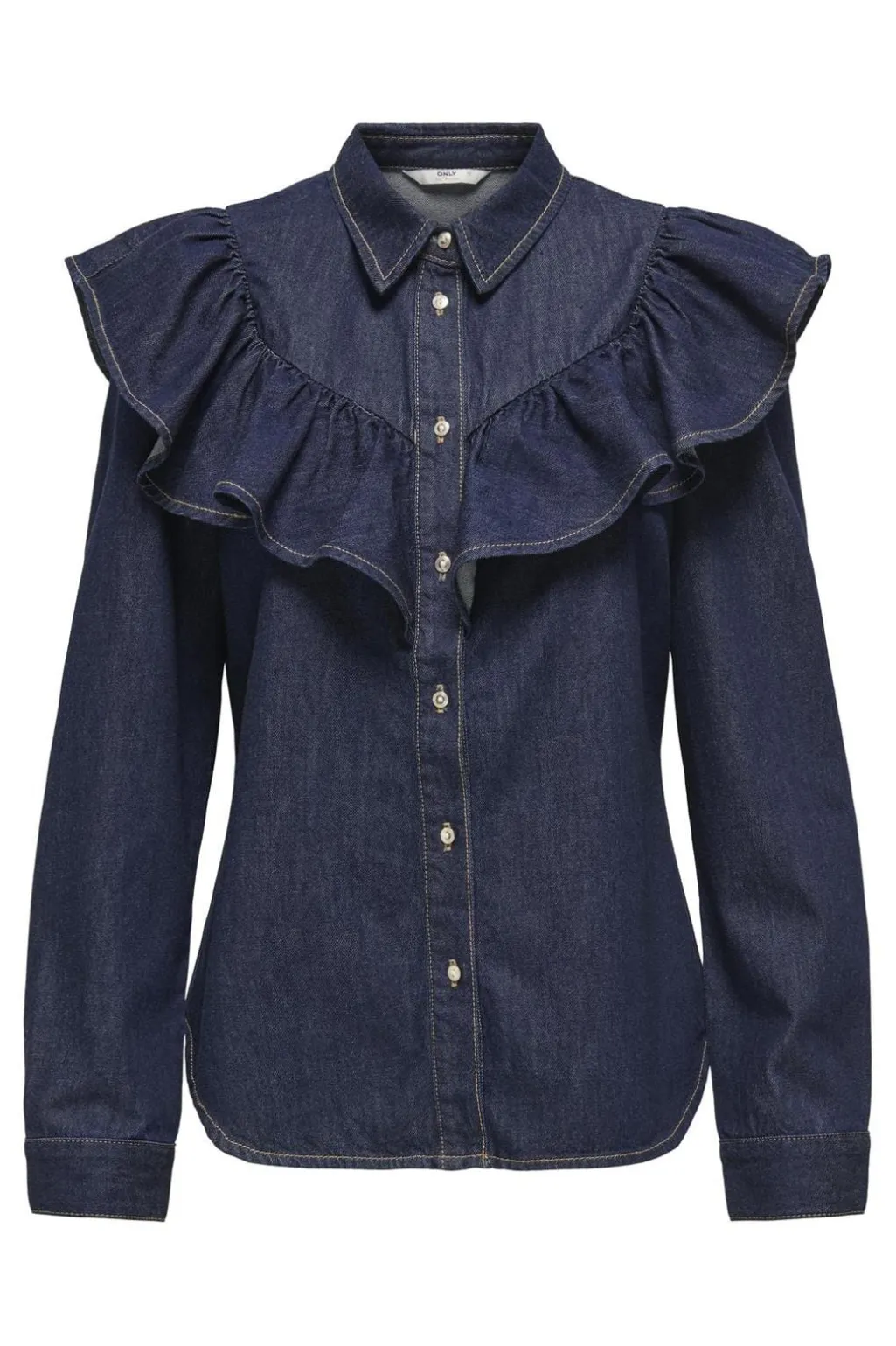 Onlindigo Ls Frill Shirt Qyt