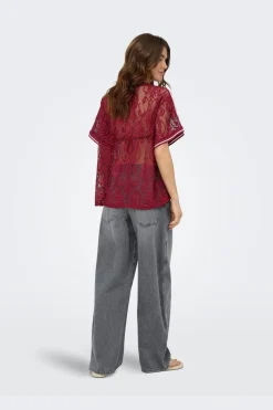Onljules S/S V-Neck Lace Top
