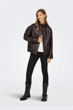 Onljulia Faux Leather Ovz. Bomber