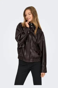 Onljulia Faux Leather Ovz. Bomber
