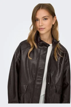 Onljulia Faux Leather Ovz. Bomber