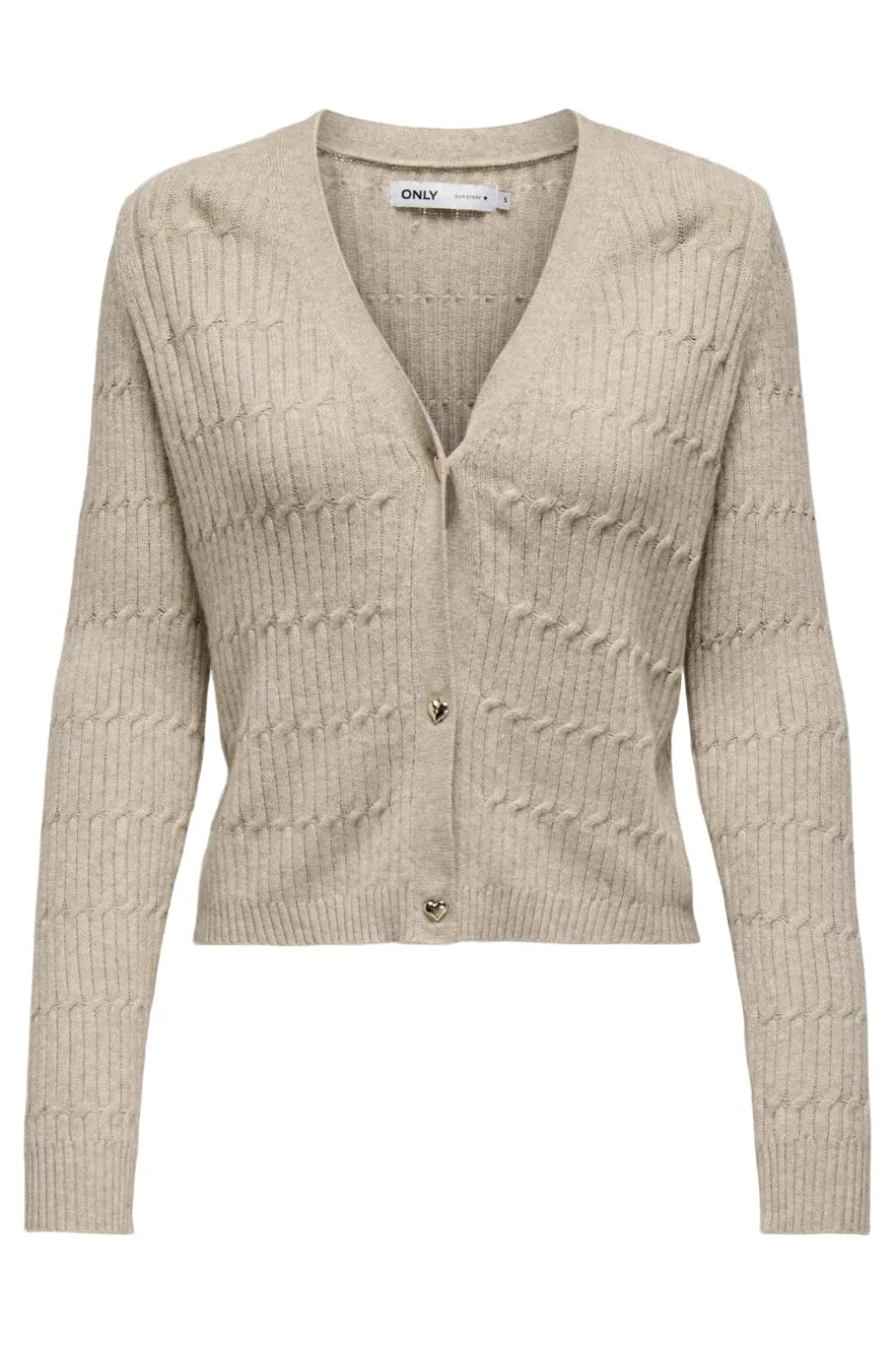 Onlkatia Ls Cable V-Neck Cardi Knt Nca