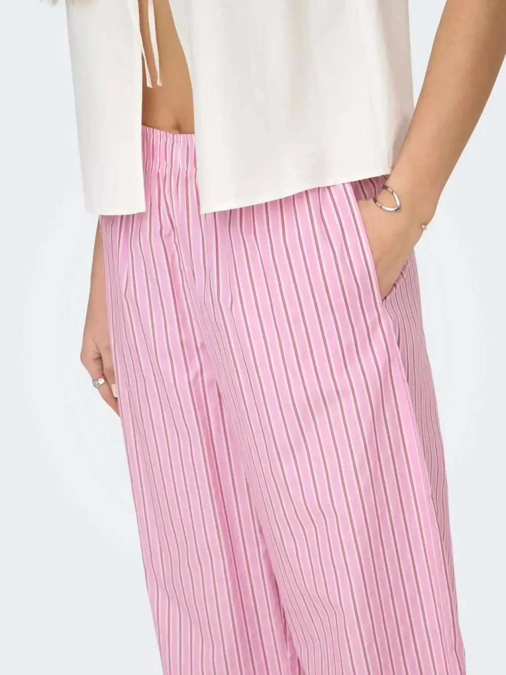 Onlloris Striped Wide Pull Up Pants
