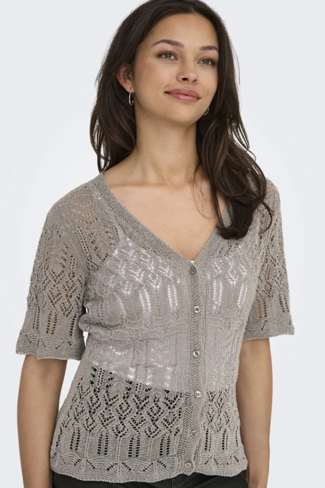 Only Onovey Gitter Button Top Knt | T-Shirts & Toppar