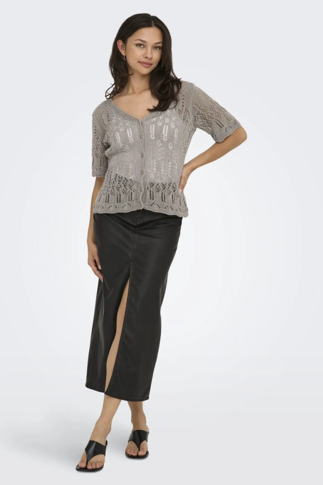 Only Onovey Gitter Button Top Knt | T-Shirts & Toppar
