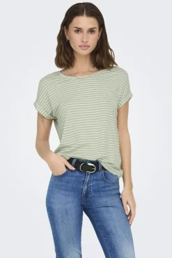 Only Onoter tripe / O-Neck Top | T-Shirts & Toppar