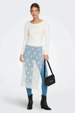 Only Onlsafea Midi Mesh Lace Tie Skirt | Kjolar