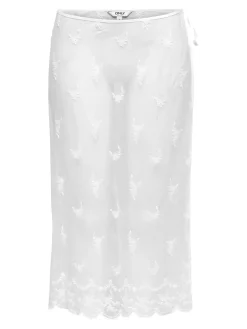 Only Onlsafea Midi Mesh Lace Tie Skirt | Kjolar