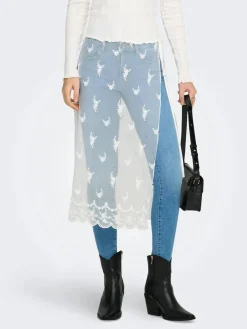 Only Onlsafea Midi Mesh Lace Tie Skirt | Kjolar