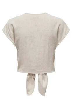 Onlsiesta Ss Knot Lin Bl Shirt