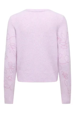 Onlsola Ls Emb O-Neck Cardigan Knt