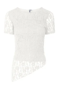 Pcariana Ss Asymmetric Lace Top