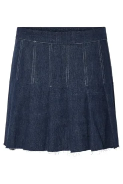 Pcfabia Short Plisse Denim Skirt Fsy