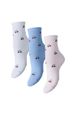 Pieces Pcfaja Cherry 3 Pack Socks Pwp | Damstrumpor & Trikåer