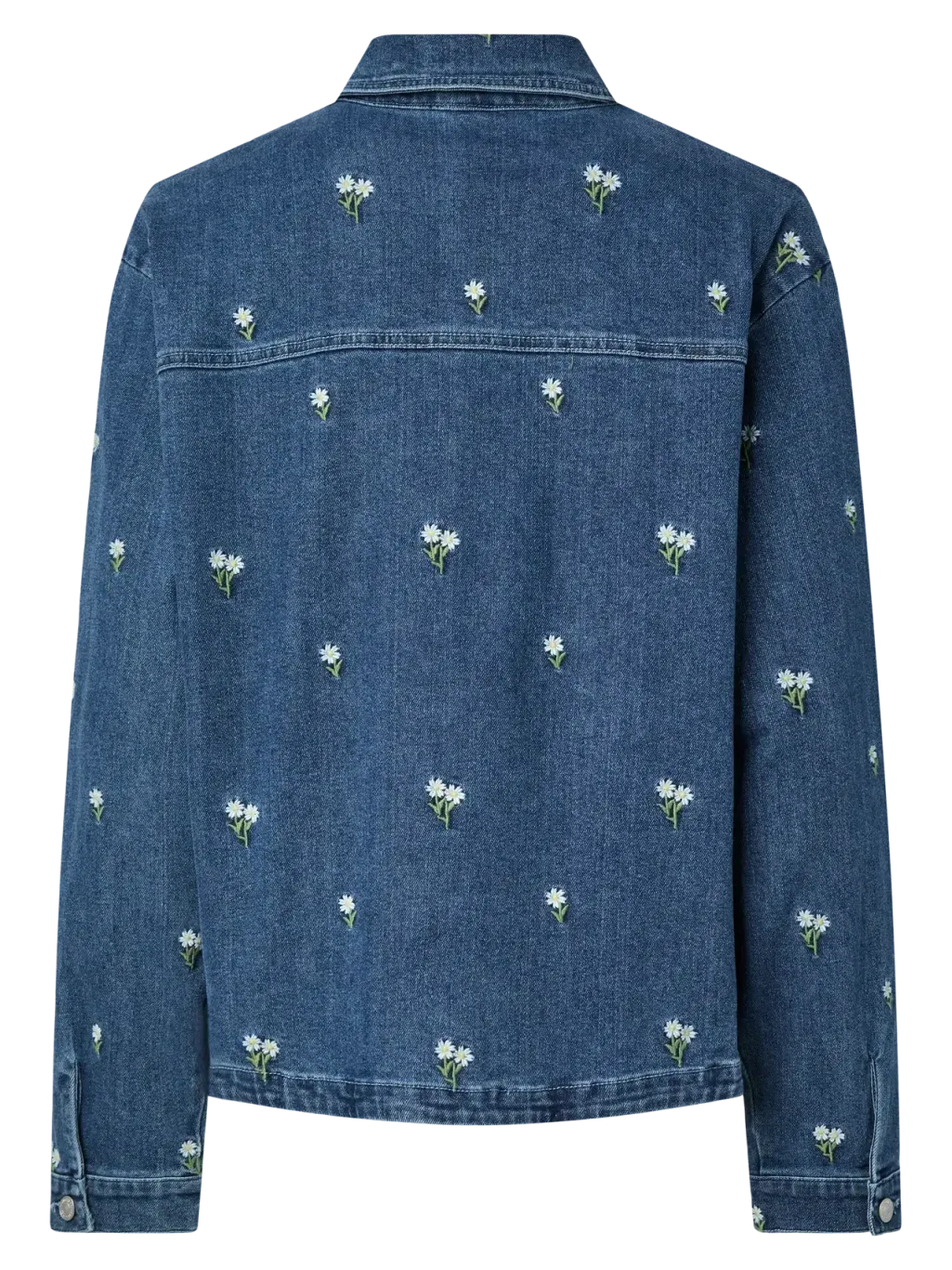 Pcflora Ls Denim Emb Shirt