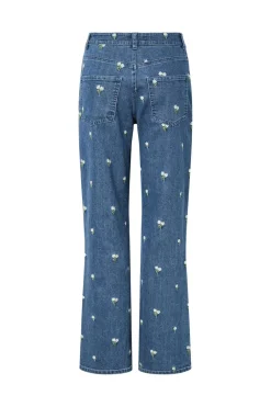 Pcflora Straight Emb Jeans